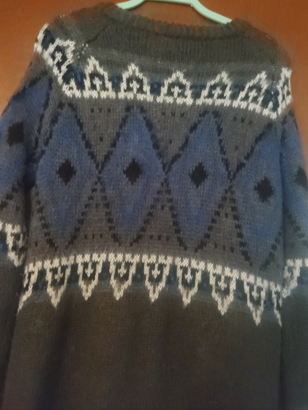 FREE PEOPLE Frosted Fair Isle Grey Cardigan - Size Medium - Picture 10 of 11